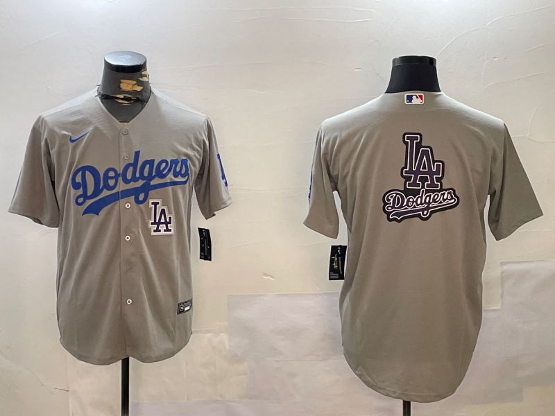 Men Los Angeles Dodgers Blank Grey Game 2024 Nike MLB Jersey style 12168